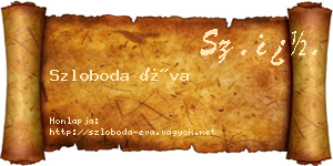 Szloboda Éva névjegykártya