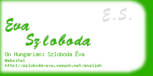 eva szloboda business card